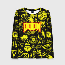 Лонгслив женский Doom x Witcher, цвет: 3D-принт