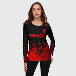 Лонгслив женский Paramore - red gradient посередине, цвет: 3D-принт — фото 2