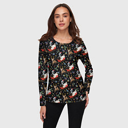 Лонгслив женский Рик и Морти сани с оленем - Christmas, цвет: 3D-принт — фото 2