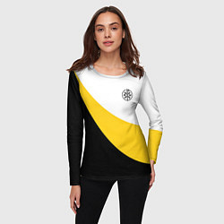 Лонгслив женский Мы русские с нами Бог малый черный кцк Николай II, цвет: 3D-принт — фото 2