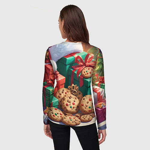 Женский лонгслив Рождественские подарки / 3D-принт – фото 4