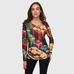 Лонгслив женский Рождественское печенье, цвет: 3D-принт — фото 2