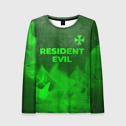 Лонгслив женский Resident Evil - green gradient посередине, цвет: 3D-принт