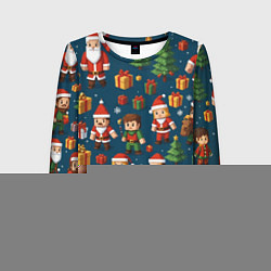 Лонгслив женский Mintrcraft pattern новый год, цвет: 3D-принт