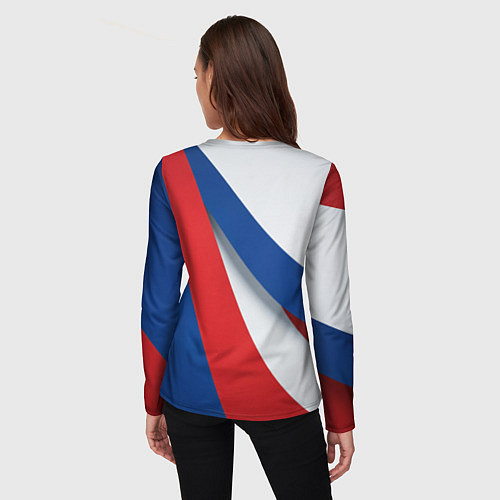 Женский лонгслив Цвета флага России и герб / 3D-принт – фото 4