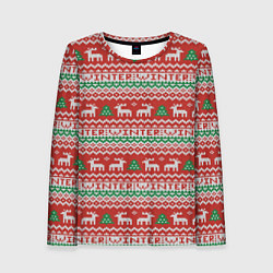 Женский лонгслив Deer christmas pattern