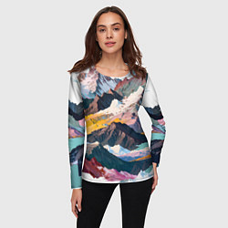 Лонгслив женский Искусство гор, цвет: 3D-принт — фото 2