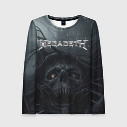 Лонгслив женский Megadeth череп под деревом, цвет: 3D-принт