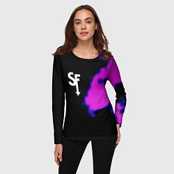 Лонгслив женский Sally Face неон краски, цвет: 3D-принт — фото 2