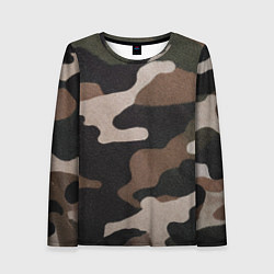 Лонгслив женский Армейский камуфляж, цвет: 3D-принт