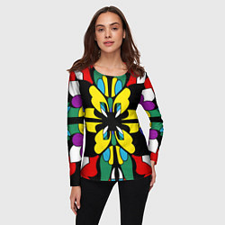 Лонгслив женский Яркий калейдоскоп, цвет: 3D-принт — фото 2