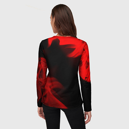 Женский лонгслив Fallout - red gradient вертикально / 3D-принт – фото 4