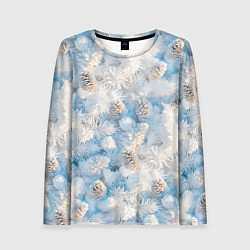 Лонгслив женский Мороз и солнце - еловые шишки, цвет: 3D-принт