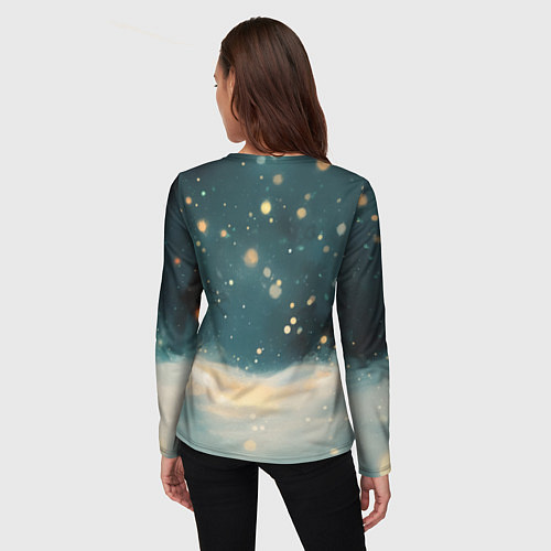 Женский лонгслив Мопс и маленькая елочка / 3D-принт – фото 4