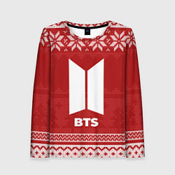 Лонгслив женский Новогодний BTS, цвет: 3D-принт