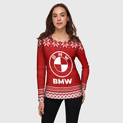 Лонгслив женский Новогодний BMW, цвет: 3D-принт — фото 2