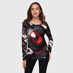Лонгслив женский Красная сфера киберпанк, цвет: 3D-принт — фото 2