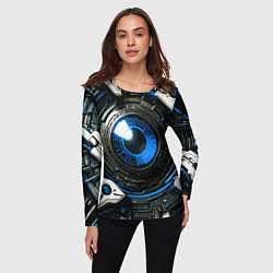 Лонгслив женский Синяя сфера киберпанк, цвет: 3D-принт — фото 2