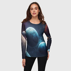 Лонгслив женский Космос планеты, цвет: 3D-принт — фото 2