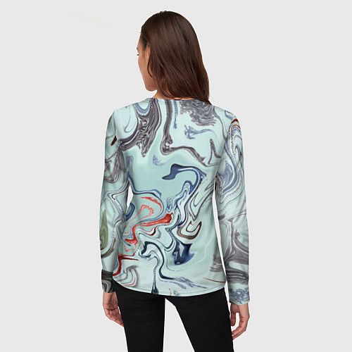 Женский лонгслив Crazy waves / 3D-принт – фото 4