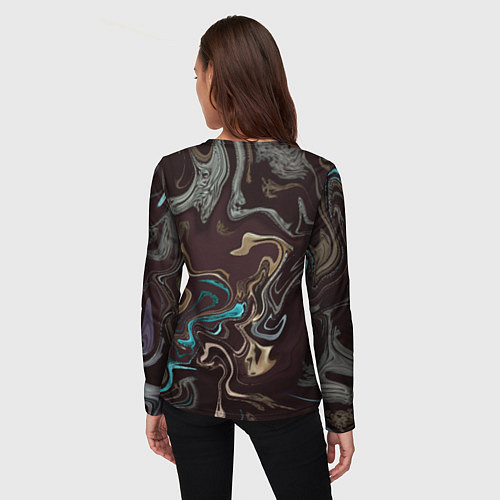 Женский лонгслив Волна безумия / 3D-принт – фото 4