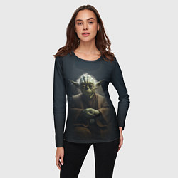 Лонгслив женский Мастер Йода, цвет: 3D-принт — фото 2