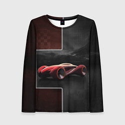 Лонгслив женский Футуристичный красный спорткар, цвет: 3D-принт