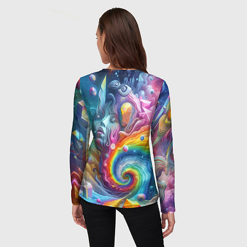 Женский лонгслив Абстрактное граффити с лицом девушки / 3D-принт – фото 4