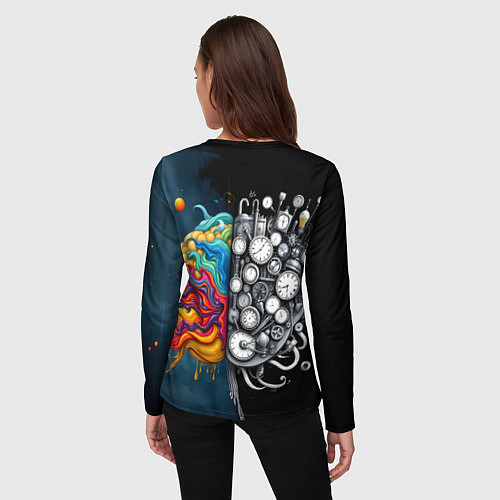 Женский лонгслив Креативный мозг / 3D-принт – фото 4