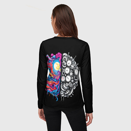 Женский лонгслив Правое и левое полушарие / 3D-принт – фото 4