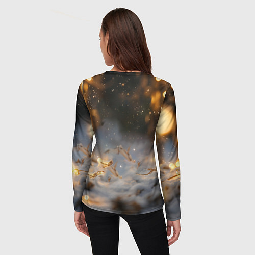 Женский лонгслив Лисичка и огоньки / 3D-принт – фото 4