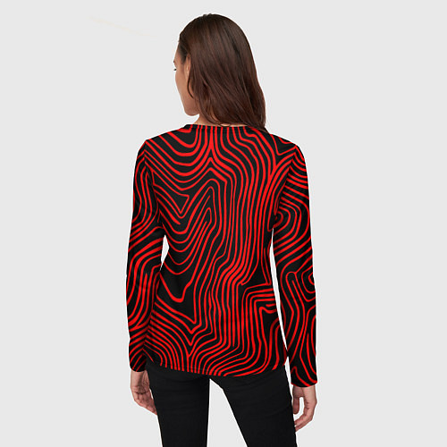 Женский лонгслив Arctic Monkeys - красные линии / 3D-принт – фото 4
