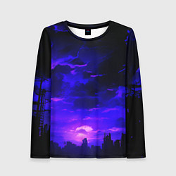 Женский лонгслив Фиолетовый апокалиптический закат