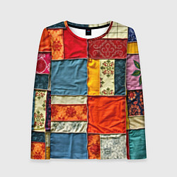 Женский лонгслив Пэчворк из ярких тканей