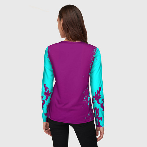 Женский лонгслив Tekken краски неон / 3D-принт – фото 4