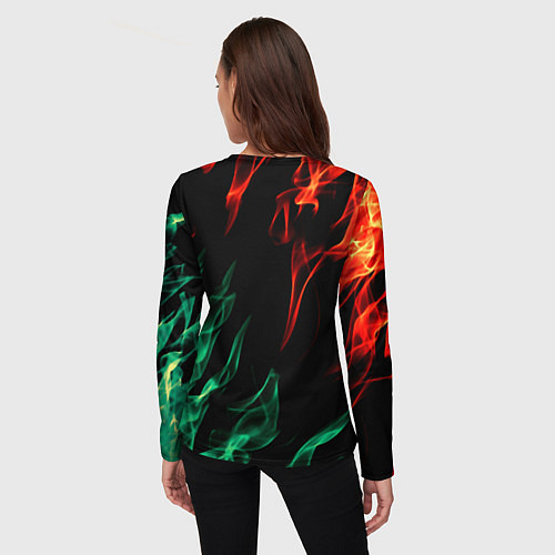 Женский лонгслив Prima world flame / 3D-принт – фото 4