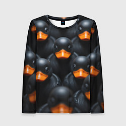 Женский лонгслив Черные уточки