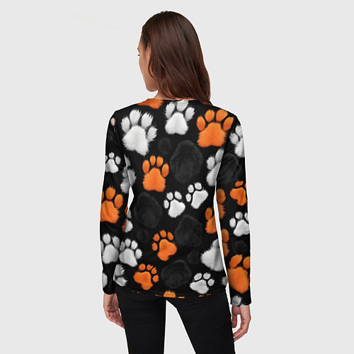 Женский лонгслив Мохнатые лапки / 3D-принт – фото 4