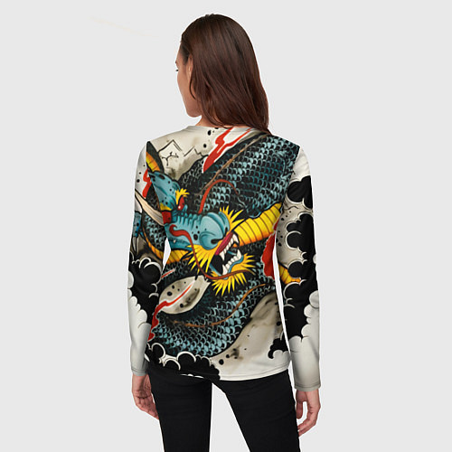 Женский лонгслив Tekken dragon tatoo / 3D-принт – фото 4