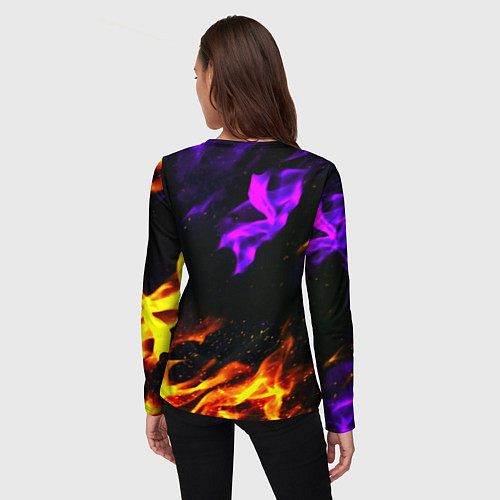 Женский лонгслив Warthunder neon flame / 3D-принт – фото 4