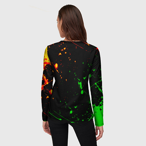Женский лонгслив Portal кислотные краски / 3D-принт – фото 4