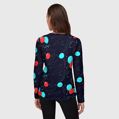 Женский лонгслив Воздушные шары для праздника / 3D-принт – фото 4