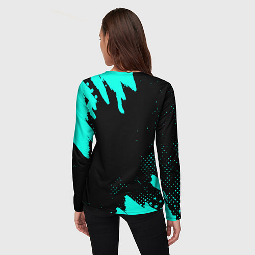 Женский лонгслив Warframe краски голубые / 3D-принт – фото 4