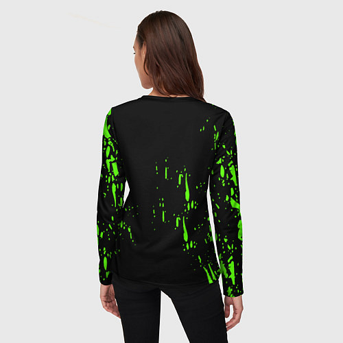 Женский лонгслив Quake брызги кислотных красок / 3D-принт – фото 4