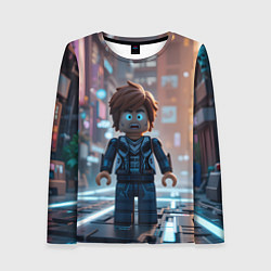 Лонгслив женский Roblox испуганный человечек, цвет: 3D-принт