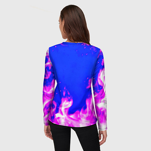 Женский лонгслив Nirvana neon flame / 3D-принт – фото 4