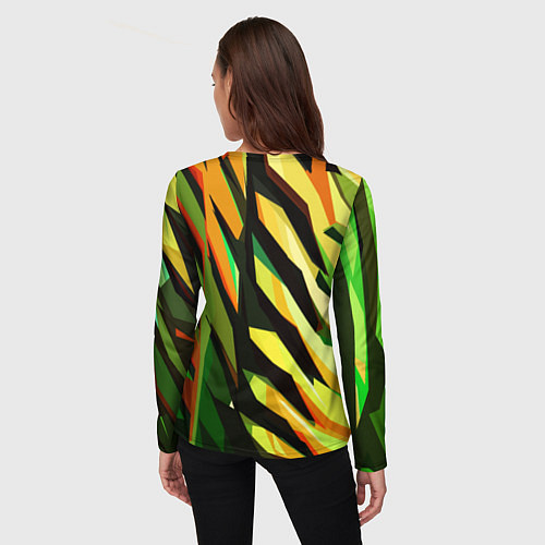 Женский лонгслив Чёрно-жёлтая абстракция / 3D-принт – фото 4