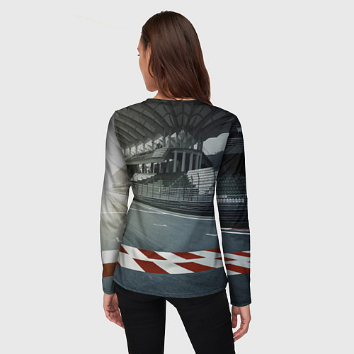 Женский лонгслив Шевроле корвет - гоночная команда / 3D-принт – фото 4