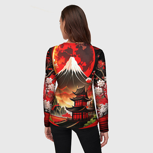 Женский лонгслив Коллаж Японской природы / 3D-принт – фото 4