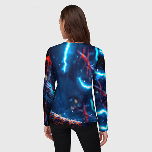 Женский лонгслив Снигирь и молнии / 3D-принт – фото 4